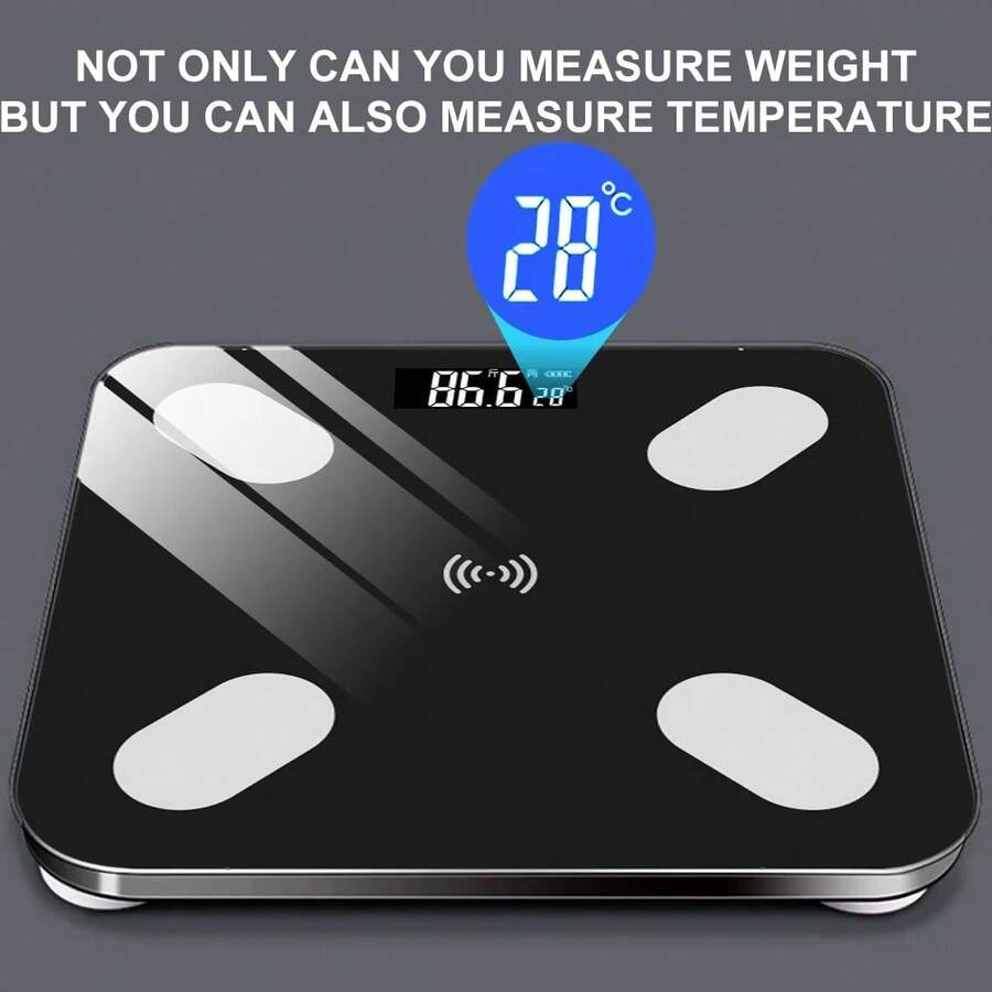 SOKANY Timbangan Pintar dengan Suhu, 2xAAA, LED, Sakelar Otomatis, Kaca Tempered, Maksimum 396 lbs, Untuk Rumah/Gym, Perlengkapan Kebugaran. - MultiWarna - View 1