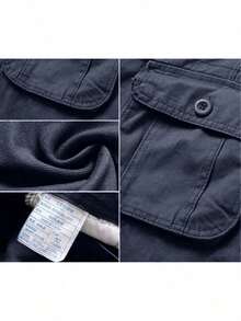 Pantalón de exterior informal y versátil Corte relajado, múltiples bolsillos - Azul Marino - Ver 6