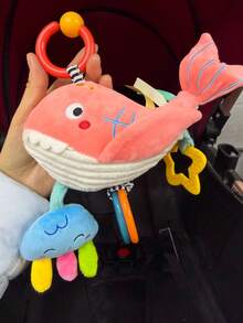 1pc Cartoon Animal Music Pull String Hanging Doll, Baby Stroller Hanging Doll, Built-In Music Box Pull String Sound, Baby Music Car Hanging Plush Doll, Portable Hanging Doll, Suitable As Newborn Baby Gift - Multicolor - View 9
