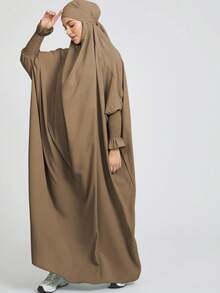 Bộ khăn trùm đầu Khimar thoáng khí và thân thiện với da, phù hợp cho phụ nữ Hồi giáo cầu nguyện và mặc hàng ngày, mọi mùa. - Nhiều màu - Xem 14