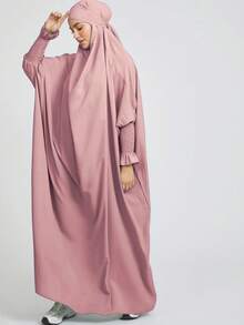 Bộ khăn trùm đầu Khimar thoáng khí và thân thiện với da, phù hợp cho phụ nữ Hồi giáo cầu nguyện và mặc hàng ngày, mọi mùa. - Nhiều màu - Xem 22