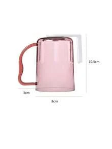 1pc Plastic Toothbrush Holder & Cup Rack, No Drilling Required, Transparent Handle Toothbrush Cup Holder, Household Supplies