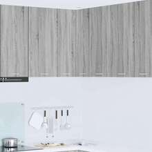 vidaXL Armoire suspendue Gris Sonoma et Blanc 57 x 57 x 80 cm - Gris - Voir 2