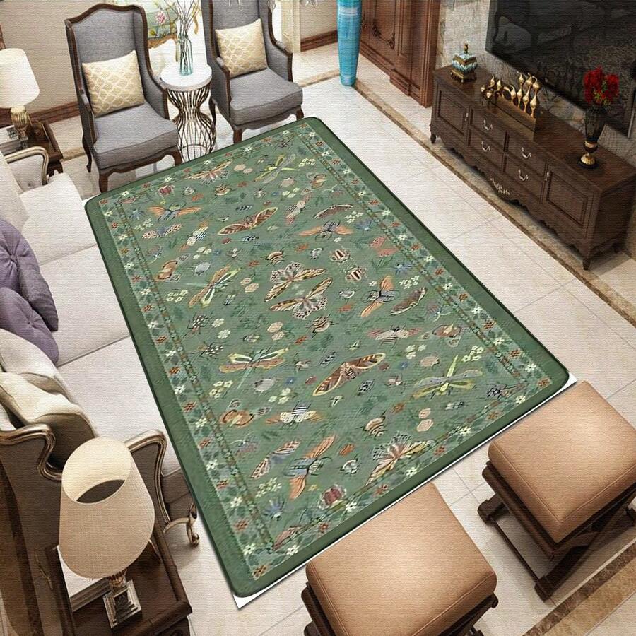 1pc Anti-Fatigue Kitchen Floor Mat, Non-Slip Soft Cushion Pad, Green Kitchen Rug Set, Waterproof Ergonomic Standing Mat For Bar, Office, Desk, Laundry Room