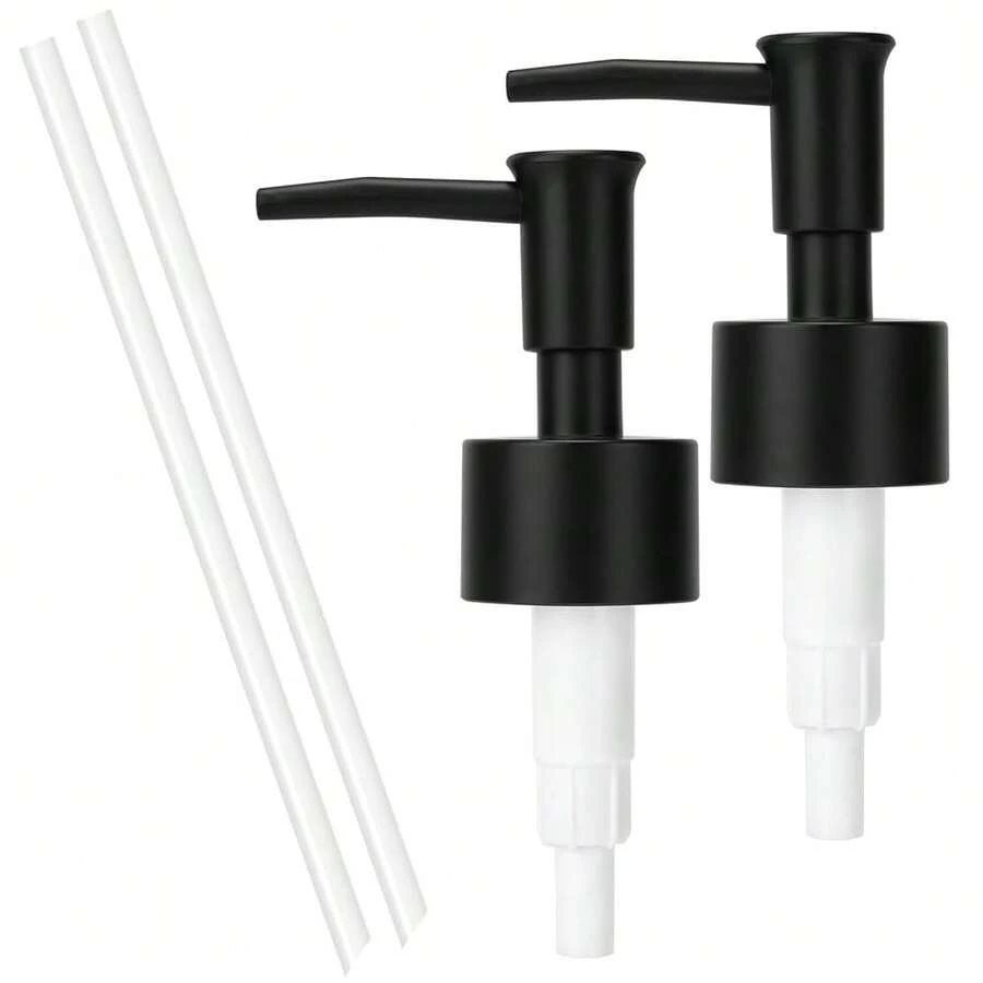 Soap Dispenser Pump Lotion Pump Replacement Head Kitchen Refill Dispenser For Regular Mouth Bottle For Standard 28/400 Thread Size 2 Pack(Black) - Black - 查看 1