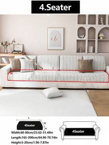 1件装弹力沙发套，防滑全覆盖沙发座套，四季通用沙发垫套，加厚面料沙发毯，可机洗，防尘，宠物友好，家居装饰，可调节尺寸，适用于转角沙发、卧室、办公室、客厅，1/2/3/4人座 - 淺灰色 - 查看 19