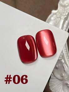 12毫升秋冬新年高密度超亮红色金色蓝色棕色玻璃珠猫眼凝胶指甲油，Y2K透明流行乳白色猫眼美甲沙龙DIY美甲用品 - 彩色 - 查看 10