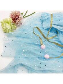 Ice & Snow Themed Party Costume Set Includes: 1 Star Cape, 1 Heart Magic Wand, 1 Rhinestone Crown, 1 Necklace, 1 Pair Of Earrings, 1 Ring, Suitable For Theme Parties, Birthdays (Multiple Colors) - Multicolor - View 8