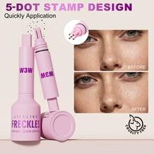 W3W Freckle Stamp, Waterproof & Long-Lasting Faux Freckles, Create Natural Makeup Look, 5-Point Realistic Sun-Kissed Freckle Effect, Easy To Use, Great Gift For Her - Multicolor - View 11