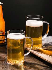 1个啤酒杯，可重复使用，带把手，适合啤酒节、酒吧派对、烧烤和婚礼等场合，经典啤酒杯，啤酒配件，独特啤酒礼品，桶形文艺复兴文学风格啤酒杯