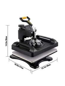 Heat Press Machine, 5 In 1 Combo 12 X 15 Inches, Fast Heating, 360 Swing Away Digital Sublimation T-Shirt Vinyl Transfer Printer With Anti-Scald Surface, Hat, Mug, Plate, ETL Listed, Black - màu đen - Xem 10