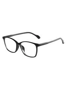 Men's Full Frame TR Plastic Retro College Style Clear Lens Glasses, Suitable For Daily Commute, College, Library Use - Black and White Flat - View 7