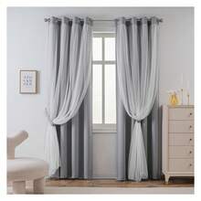 Blackout Curtains 63 Inch - Grey Polka DotRoom Curtains - 70% Blackout Double Layer Sheer Grommet Panels 52x63, 2 Pack - 如圖18 - 查看 7