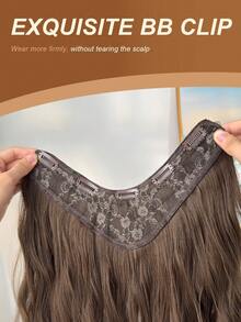V-Clip Style Hair Extensions In Brown, Orange, White, Gradient Black, Brown, Gradient Wine Red, Gradient Brown, Gradient Black Gray, Multi-Color, 24 Inch Water Ripple Heat-Resistant Fiber Synthetic Hair Pieces, Suitable For Women's Christmas, Halloween, Music Festivals, Parties, And Daily Use - Two-Tone - View 11