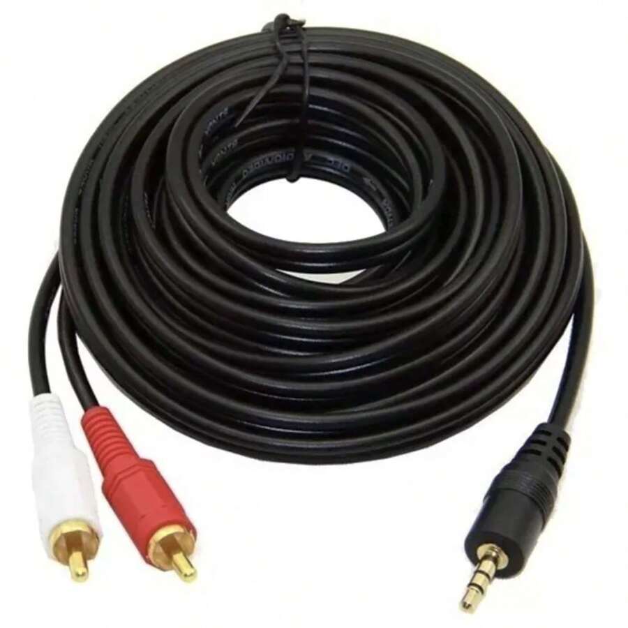 Cable de Audio Estéreo de Auxiliar 3.5mm a 2 RCA 15m - 15m - Ver 1