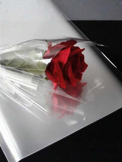 1/2 Roll Transparent Plastic Wrapping Paper, Gift Wrapping Paper, Wedding Bouquet Wrap Paper, Suitable For Bouquets, Gift Packaging, Crafts, Birthdays, Weddings And Other Occasions