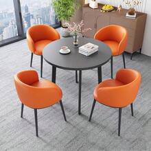 Conjunto Mesa y Sillas Comedor Mesa de Recepción y Sillas Mesa Redonda con 1 Mesa y 4 Sillas Orange - Naranja - Ver 5