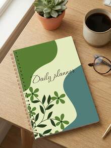 Trees 1本A5极简每日膳食计划笔记本，包含膳食、情绪追踪和笔记功能，106页，适用于学校、家庭和办公室的自我护理计划本