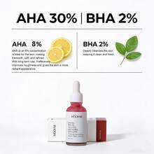 AHA 8% + BHA 2% Hydrating Solution | Fragrance-Free, Hypoallergenic Serum For All Skin Types | Radiant Glow In 10 Minutes Deep Cleansing & Moisturizing, 30ml, Daily Cleaning - 酒紅色 - 查看 3