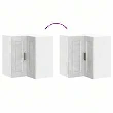 vidaXL Armario de ángulo mural de cocina Porto gris béton - Gris - Ver 8