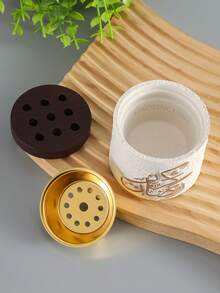 幾何香爐擴香器，圓形設計附蓋，適用於居家裝飾、臥室、客廳（作為中心裝飾）、辦公室、瑜珈工作室和派對，營造優雅氛圍。亦適用於寺廟裝飾。此擴香器是節日、開學、畢業或女性的理想禮物。 - 彩色 - 查看 3