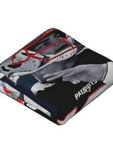 1pcs Soft Personalised New England Merch Patriots Flannel Thick Blanket, Suitable For Sofa, Bed, Living Room, Travel, Office, Shawl, Nap Blanket, Air Conditioning Blanket, Bed Sheet, Camping, Ideal Gift, Daily Gift - 黑色 - 查看 6