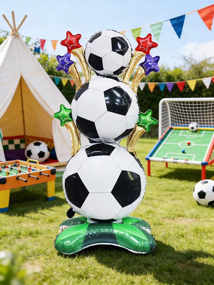 1 quả bóng bay hình quả bóng đá 5 sao cỡ lớn, thích hợp cho các bữa tiệc bóng đá, trang trí tiệc theo chủ đề bóng đá, trang trí sự kiện thể thao, sinh nhật, trang trí trong nhà và ngoài trời. - Nhiều màu - Xem 1