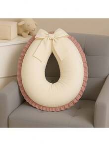 Baby Nest Reducer Kit + Nursing Pillow 100% Cotton Straw Ruffle With Rose Gold - Multicolor - View 5