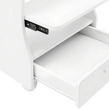 TFCFL 1 Pcs Modern Foot Rest Pedicure Manicure Funiture, Floor Standing Trolley For Foot Bath, 20.47x16.14x21.65 Inches Footbath Stool With Wheels For Foot Baths, Foot Manicures, Foot Massages-Removable Shelf,Comfortable Soft Cushion,Practical Drawer For Beauty Salons, Medical Clinics, Hair Salons, Family Bathrooms - Pink - View 8