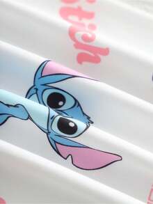 Disney 迪士尼授權 Stitch 女款兩件式睡衣套裝，白色可愛卡通 Stitch 印花，圓領短袖上衣與長褲，舒適針織面料居家服套裝，可愛優雅休閒風 - 白色 - 查看 6