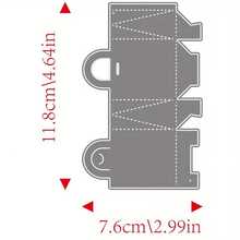 1件金属切割模板礼盒情人节模切图案，适用于贺卡装饰、DIY剪贴簿、相册卡片