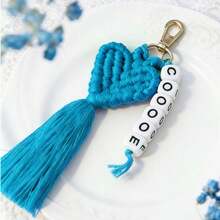 1 Stück personalisierter gewebter herzförmiger Namensanhänger, personalisierter Namensanhänger, herzförmiger Schlüsselanhänger, Brautjungferngeschenk, Hochzeitsparty Gastgeschenk, Valentinstag Geschenk - Gewebter Schlüsselanhänger - Übersicht 38