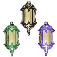 3个斋月开斋节灯笼造型铝箔气球油灯气球斋月吉祥开斋节装饰品 - 彩色 - 查看 3