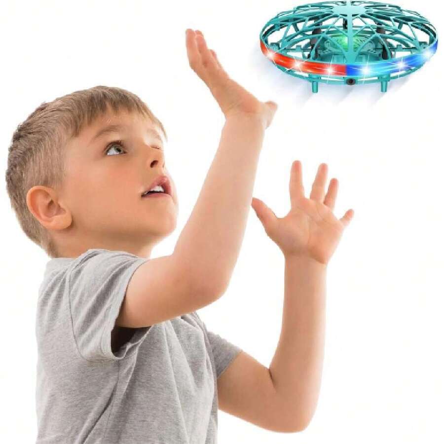 Spinner Volador, Pelota Voladora Juguete para Niños 5+ Años, Flying Ball al Aire Libre, Dron para Niños con USB, Boomerang Pelota Flotante con LED Luz, Regalo para Cumpleaños,37642703 - Verde Oscuro - Ver 1