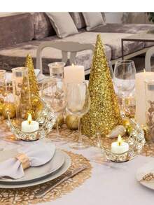 Metal Crystal Moon Candle Holder, Home Decor Metal Moon Candle Holder, Home Accents Holiday Party Wedding Decoration