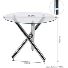 Dining Table And Chairs Set Of 4, Round Dining Table With Performance Fabric Chairs For Dining Room,Kitchen,Living Room - Electroplated Twisted Legs + 4 Beige PU Chairs - View 3