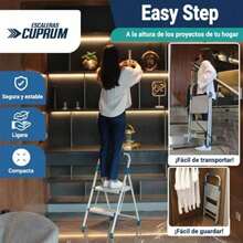 Ladders  &  Escaleras Cuprum Escalera Plegable Easy Step 2 escalones Uso doméstico Carga máx. 150kg C436802A - Gris - Ver 3