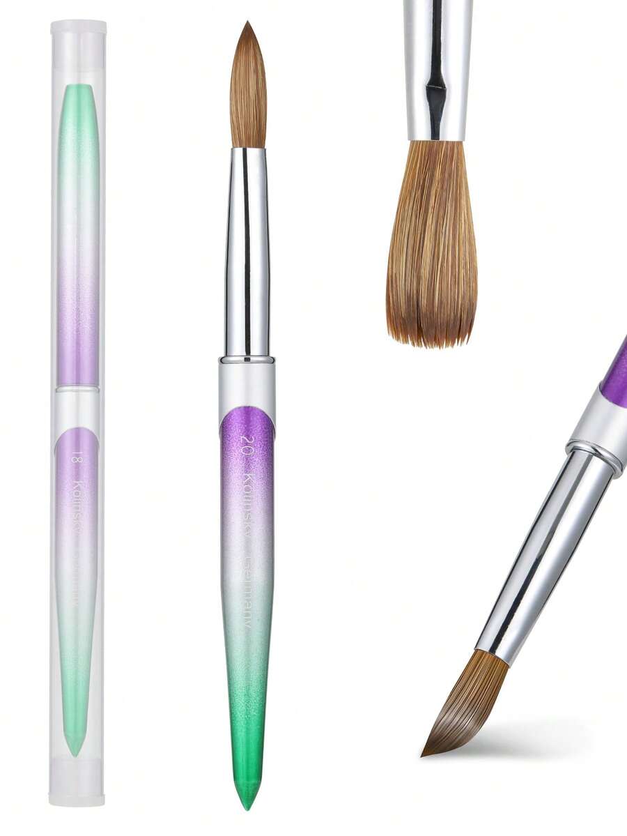 Cọ vẽ móng tay acrylic Kolinsky chất lượng tốt, cọ lông chồn nghệ thuật cán gỗ, cọ tạo gel, dụng cụ vẽ móng. - Nhiều màu - Xem 1