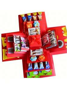 1 Set Red/Blue/Pink Explosion Gift Box, Surprise Gift, Photo Box, Creative DIY Scrapbook Album Accessories (Excluding Snacks), Couple Gift, Birthday, Proposal, Valentine's Day, Mother's Day, Graduation Party - Multicolor - View 7