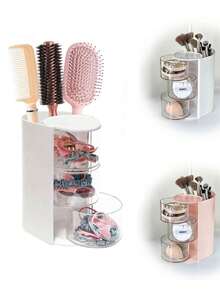 This 3-Layer Divided Storage Box Is Made Of ABS Material, Which Can Not Only Protect Powder Puffs And Makeup Sponges From Dust And Moisture, But Also Neatly Store Small Items Like Cushion Compacts And Lipsticks. It Is Very Suitable For Cosmetic Storage, Jewelry Storage, Hair Accessory Storage, Desktop Decoration, Or As A Valentine's Day Gift. - Multicolor - View 2