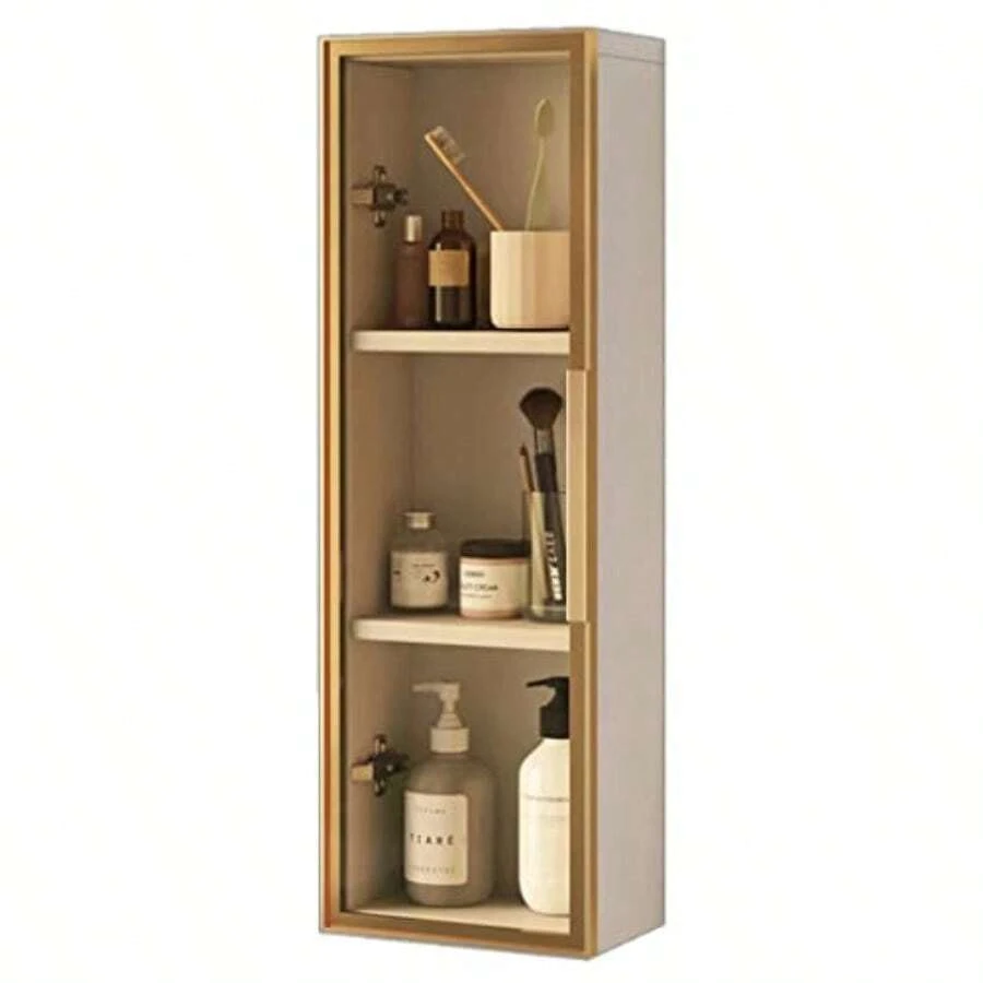ccArmario de Pared Estrecho de 3 Niveles para Espacios pequeños baño y Cocina Armario con Puertas Armario de Pared para organizar cosméticos y medicamentos Color: Puerta Izquierda tamaño:nn - como en la foto - Ver 1