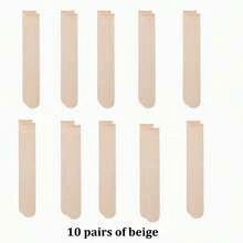 1/3/5/10 Pairs Of Women's Stockings, Ultra-Thin Long Tube Stockings, Anti Hook Silk Calf Socks, Sexy, Ultra-Thin, Super Transparent, Versatile JK, Knee High Socks, Suitable For Home Commuting, Parties, Gifts.Straight Socks - Multicolor - View 43