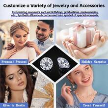 3.40CT/E/VS2 Round Synthetic-Rhinestone With IGI, Ideal Main Synthetic-Rhinestone For Ring Necklace And Pendant Earring, Perfect For Jewelry Making& DIY Accessories& Wedding& Anniversary Gifts - 3.40CT/E/VS2/Round - View 6