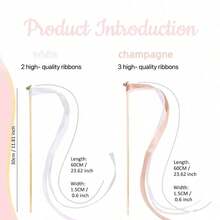 10/20/50pcs White Ribbon Magic Wands, Fairy Wands With Lace, Bells, Suitable For Wedding, Party, Celebration