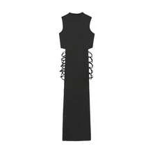 [US 12-14]Sexy Cross-Over Cutout Slit Dress For Nightclubs And Clubbing, Elegant And Slimming Long Vest Dress [Succubus Black] Double-Slit Long Dress - màu đen - Xem 4