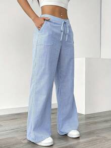 Women's Plaid Pants - Elegant, Warm High-Waisted Stretch Style, Fashionable & Slim-Fitting For Winter Women's 2025 New Style Winter Puffer Pants - Women's High-Waisted Fleece-Lined Embroidered Pants Women's Pants, Women's Solid-Color Pants, Women's Solid-Color Pants, Women's Daily Casual Slim-Fit Long Pants Women's Winter Christmas & Daily Fleece-Lined Pants - Warm Soft Fabric, Pocket Design, Thickened Yoga Pants (Suitable For Casual Wear & Jogging) 1-Piece Fall/Winter Fleece-Lined Thickened Yoga Pants - Women's High-Waisted Solid-Color Style With Side Pockets, Suitable For Fitness, Sports & Daily Wear Women's High-Waisted Pants - (Suitable For Yoga, Running, Gym & Daily Wear) Fleece-Lined Pants, Women's Winter Pants, Women's Gym Pants, Women's Warm Pants, Women's Winter Pants - 藍色 - 查看 3