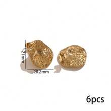 6-Piece Set Of 304 Stainless Steel 18K Gold-Plated Round Embossed Heart-Shaped Polished Earring Findings Women's Stainless Steel Jewelry Earring Components DIY Jewelry Accessories Earring Findings