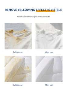 White Clothes Whitening & Bedding Repair | Stain & Yellow Removal Laundry Sheets - Powerful Non-Bleach Whitening Agent, Suitable For White Clothes - Yellow - View 9