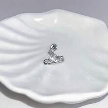 1pc Fashionable Minimalist Zirconia Small Planet Ear Cuff Screw Back Flat Earring, Suitable For Gift And Daily Wear