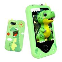 Teléfono de juguete inteligente educativo para niños, tema de dinosaurio que escupe fuego, compatible con tarjeta de memoria de 32GB, múltiples estilos disponibles, regalo perfecto para niños de 3-12 años en vacaciones y cumpleaños - Multicolor - Ver 1